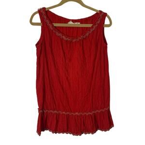 Vintage Red Child Dress, Small Woman Shirt